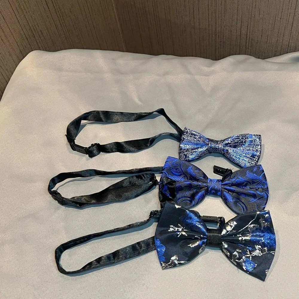 Stylish Kids Bow Tie Set - Blue and Black